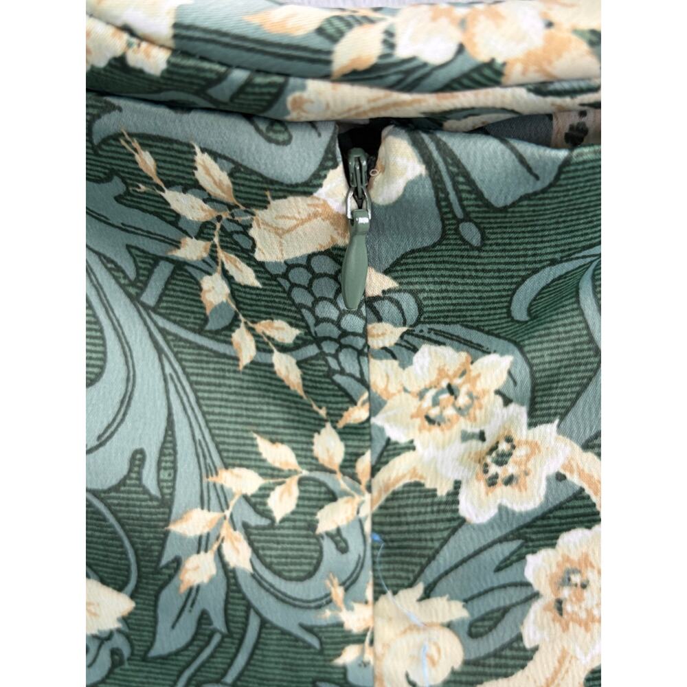 Urban Outfitters Green Satin Floral Cowl Neck Mini Slip Dress - Size L - Picture 7 of 9
